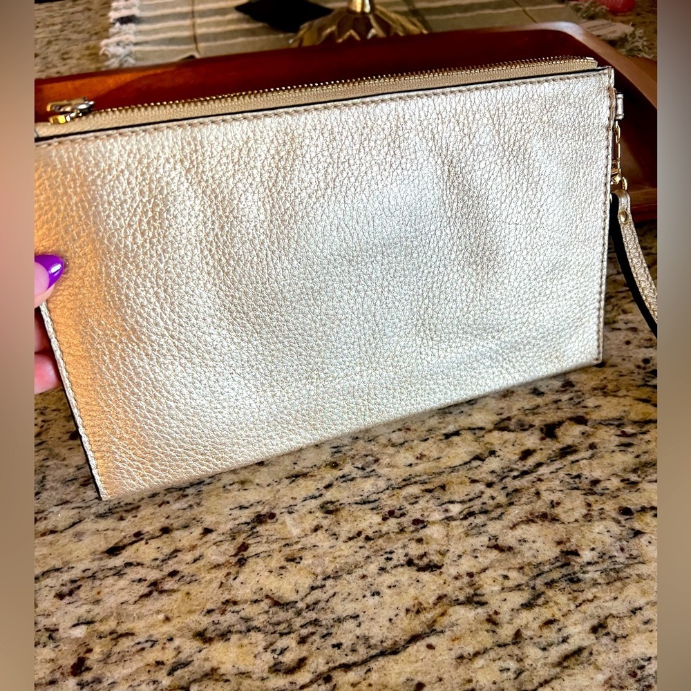 2 Wristlets Gold Tone Michael Kors Black Suede Victorias Secret Card Holder - Picture 7 of 7